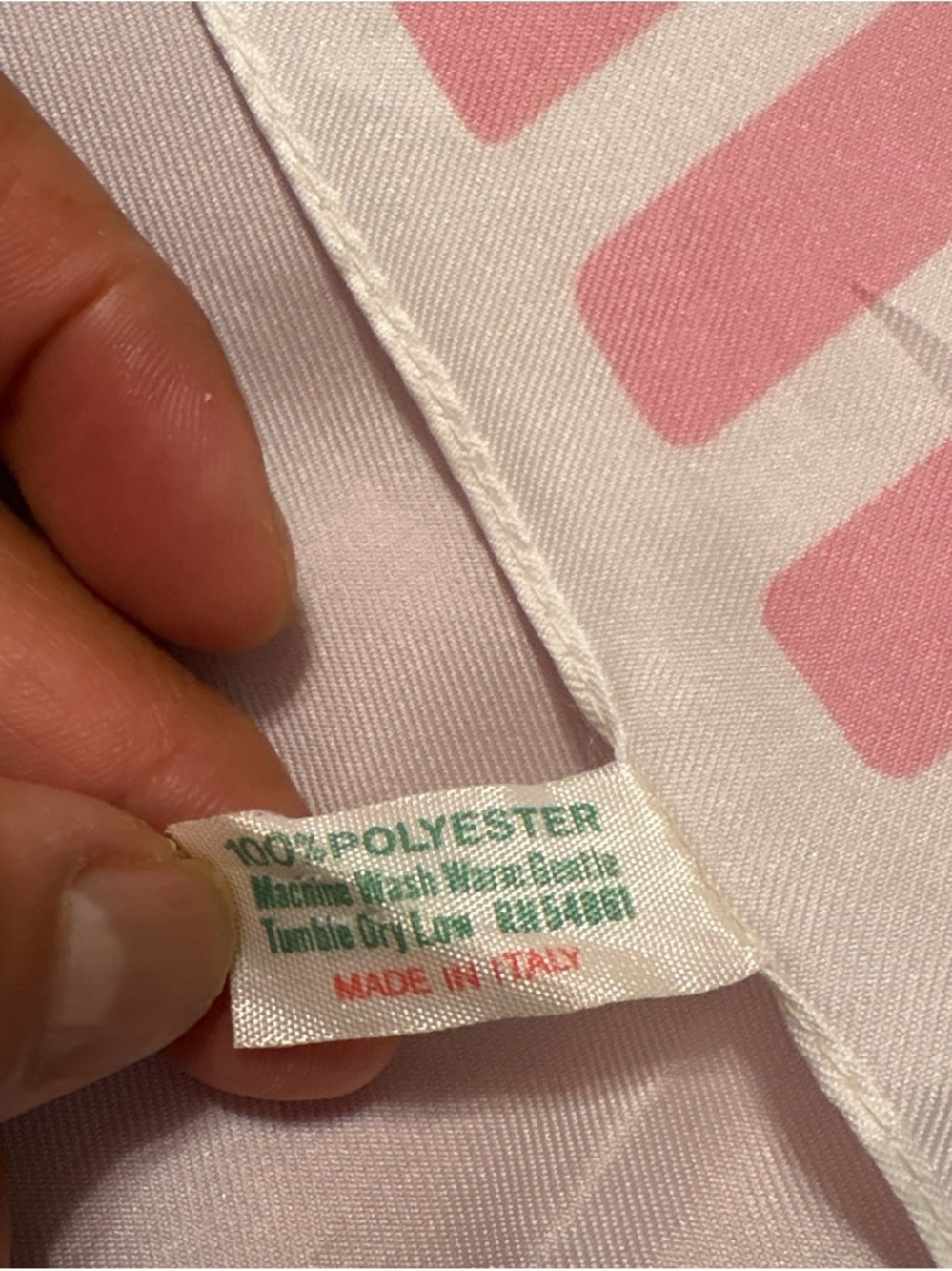 Vintage Marie Chantal Pink and White
Scarf Kerchief 19”X19” Square - Picture 5 of 9